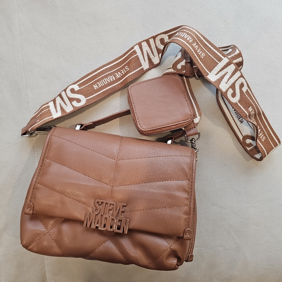 Steve Madden Brown Quilted Women's Bag - Picture 2 of 9